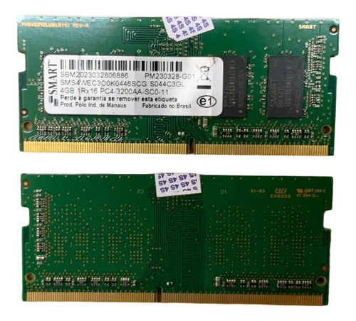 Memória Notebook Ddr4 Smart 4gb 3200 1rx16