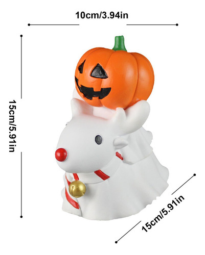 Divertida Estatua De Calabaza Navideña Montando Un Cuerno De