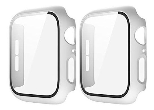 Protectores Para Apple Watch 6/5/4 Se 44mm Blanco Mate X 2u.