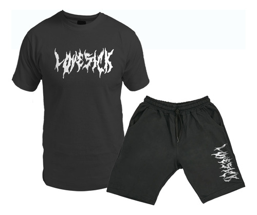 Conjunto Remera Y Short Corto Bermuda Lovesick/ Dark 