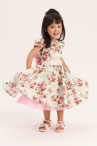 Vestido Infantil Com Laço Nas Costas