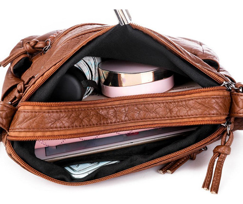 2 Bolso Bandolera Para Mujer, Correa Ajustable, Cuero Pu,