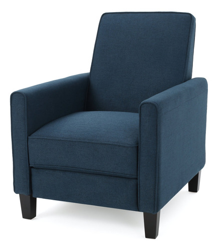 Sillon De Cuero Reclinable Lucas, Azul Oscuro