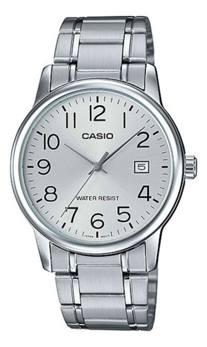 Reloj pulsera Casio MTP-V002 con correa de acero inoxidable color plateado