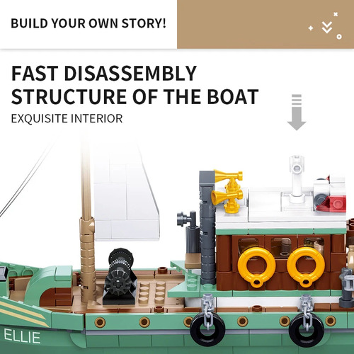Estupendo Set De Construcción De Barcos De Pesca Con Tiburon