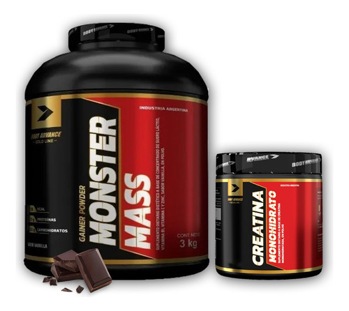 Monster Mass 3 Kg Chocolate + Creatina 150 Gr Body Advance