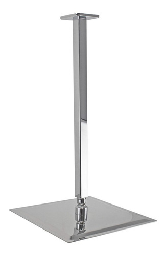 Ducha Ultra Slim Quadrado 25x25 Com Braço Suporte Teto 40 Cm Acabamento Espelhado Cor Prateado