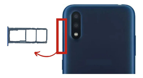 Gaveta Chip Bandeja Slot Sim Compatível Galaxy A01 (a015) Cor Azul-escuro