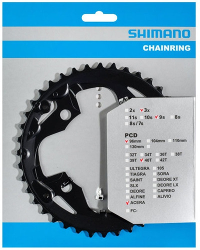 Plato De Multiplicación Shimano Fc-m3000 40t P/tres Platos