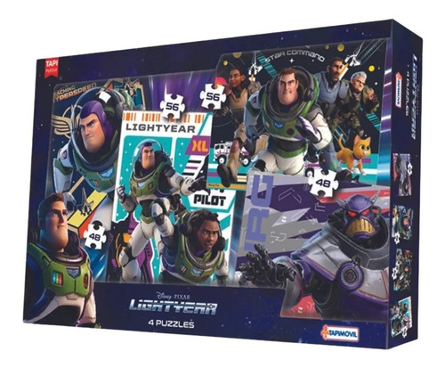 Puzzles 48/56 Pzas 4 Rompecabezas Buzz Lightyear Peli Disney