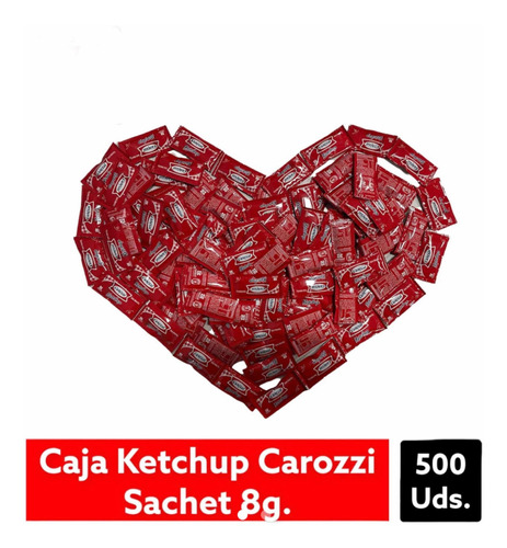 Caja Ketchups Sachet 500 Unidades + Envío Gratis