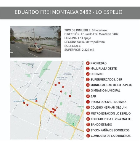 Imagen 15 de 16 de Sitio En Venta En Lo Espejo