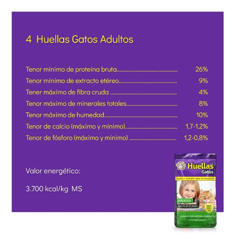 Alimento Para Gatos 4 Huellas Gatos Adultos Bolsa X 10 Kg