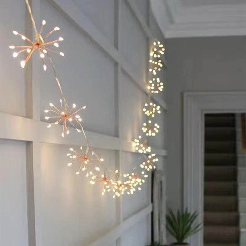 2024 Guirnalda De Luces Usb, 100 Led, Fuegos Artificiales,