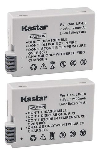 (2x) Baterías Para Camara Canon Lp-e8 Kastar