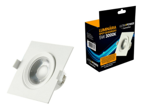 Luminaria Spot Quadrado De Embutir Homeflex Branco 5w 6500k