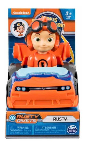 Muñeco Rusty Rivets Rusty Y Carro Nickelodeon 8 Cm Original