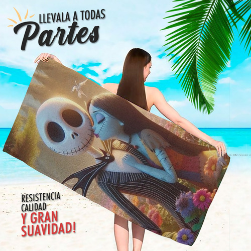 Toalla De Baño Microfibra Diseño Extraño Mundo De Jack Suave Jack Y Sally