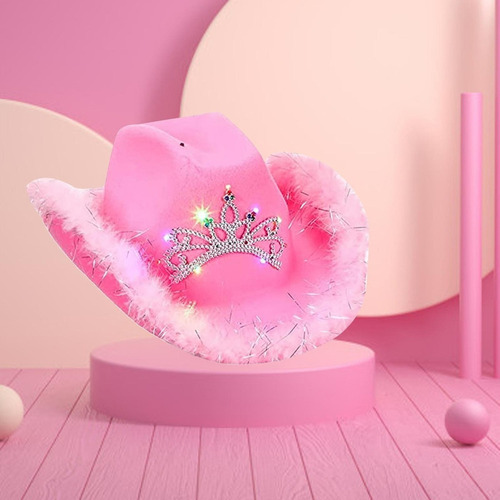 Hu Sombrero De Vaquero Rosa - Gorro De Princesa Vaquera For