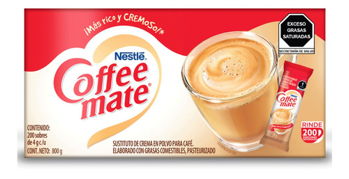 Coffee Mate Sustituto De Crema Con 200 Sobres De 4 Grs C/u