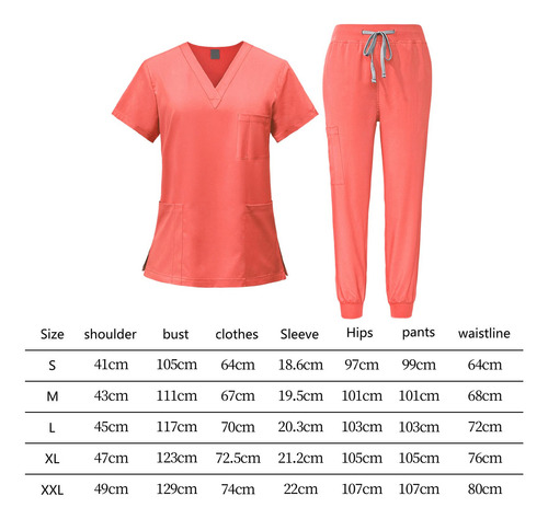 Conjunto De Ropa Para Mujer, Traje De Enfermería - Escote