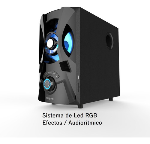 Sistema De Parlantes Creative Sbs E2900 2.1 Bt Led Rgb Fm Sd