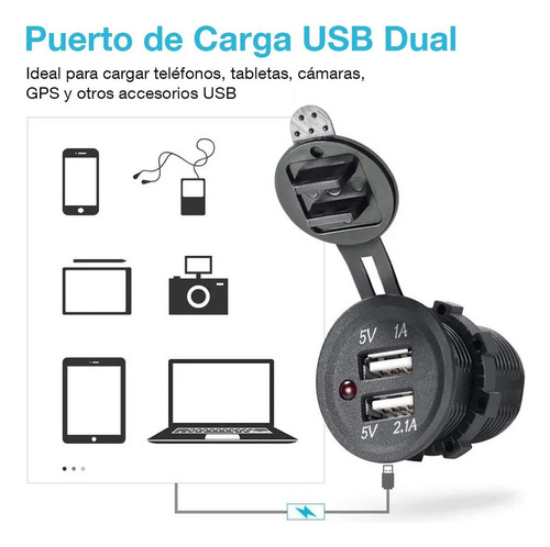 Mictuning Panel De Interruptor Usb Dual Con Indicador Led