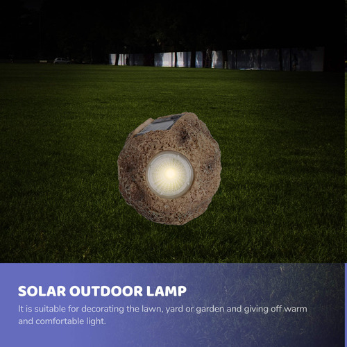 Lámpara De Piedra Con Luces Solares Para Jardín, Adornos Par