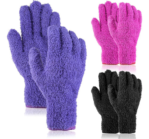 3 Pares De Guantes De Microfibra Para Polvo