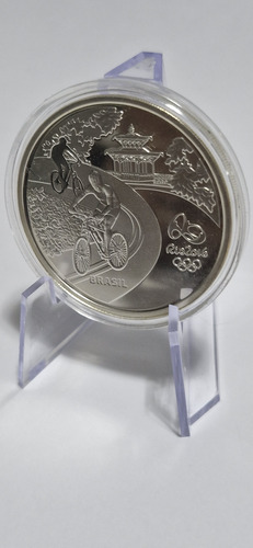 Moeda 5 Reais Prata.925 Olimpíadas Rio 2016 Toninha (Usado)