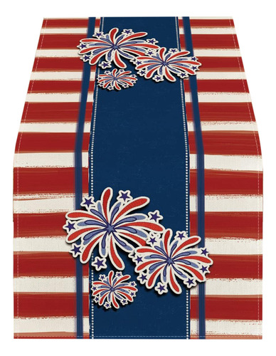 Mantel Con Forma De C, Bandera De Mesa Para El Día De La Ind