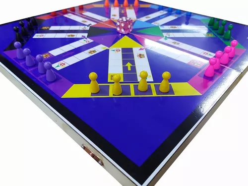 Jogo Ludo Luxo Gigante Tamanho 60x50cm 2 A 4 Jogadores