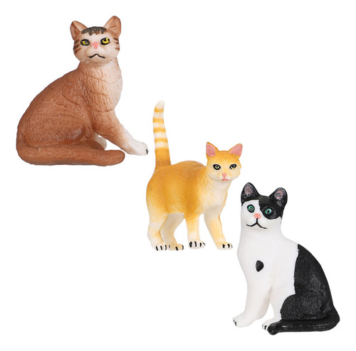3 Figuras Realistas De Gatitos, Animales Y Gatos, Juguetes D