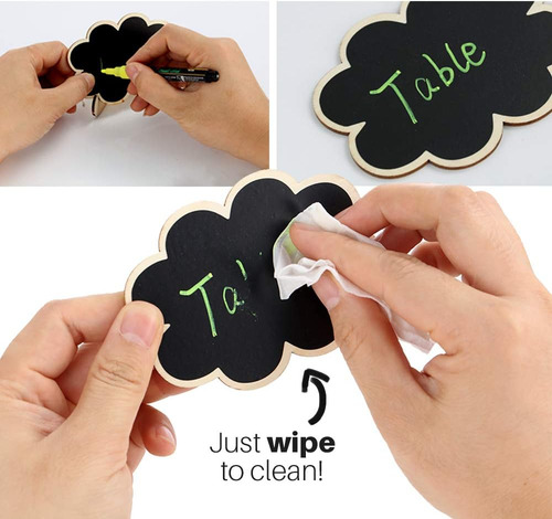 Mini Letreros Reutilizables De Pizarra - 30 Piezas En 3 Dise