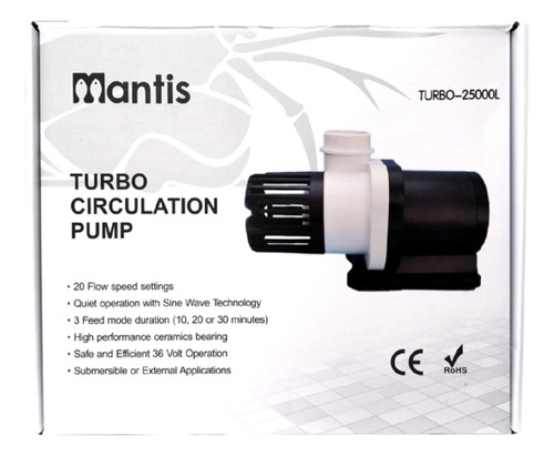 Bomba Mantis Turbo 25000l 165w Acuario Reef Hidroponia Sump 