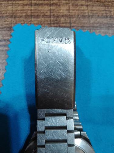 Reloj Pomar Suizo Mecánico Cuerda Manual Plateado Plateado Verde (Usado)