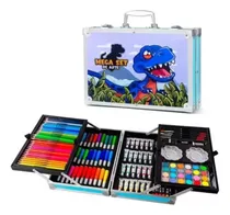 Comprar Kit\u002Fset De Arte Dibujo Maletin Metalico 145 Piezas Niño Dino
