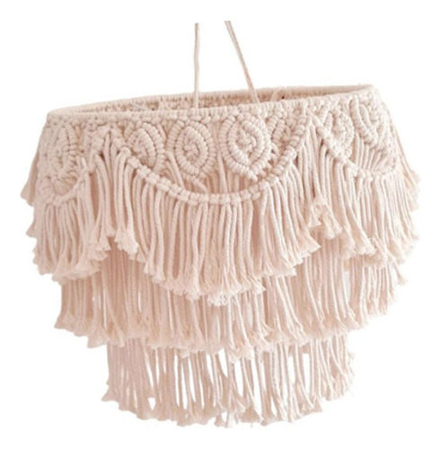 Para Macrame Lamp Shade Art Lámpara Colgante Sombra Para