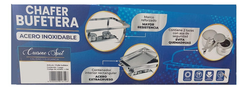4 Chafer Buffetera De Lujo Acero Inoxidable