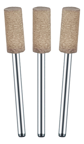 Kit 3 Ponta Montada 6mm Couro Haste 3mm Para Micro Retíficas
