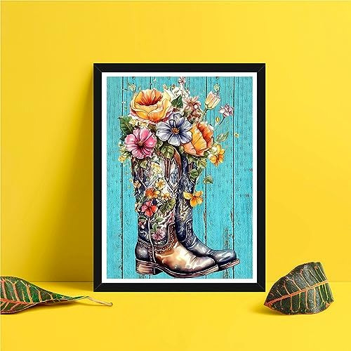 Diamonds Diamantes Para Adultos Botas Flores 5d Kit Arte Dia