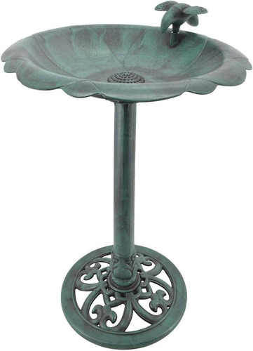 Bb02 Baño Para Pájaros Verdigris, 19.5 X 27.5, Verde