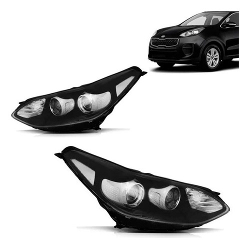 Farol Sportage 2017 18 19 Elétrico Com Motor Projetor Led