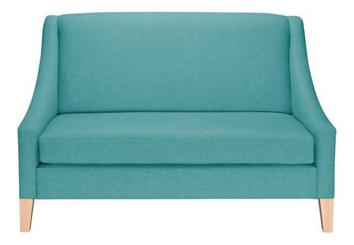 Gin Loveseat Estilo Minimalista Color Turquesa Diseño De La Tela Lino