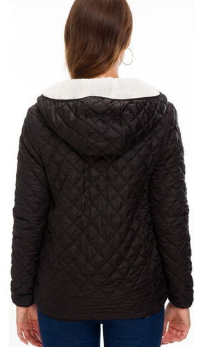 Chamarra Dama Capitonada Con Cardigan Termica Moda Casual