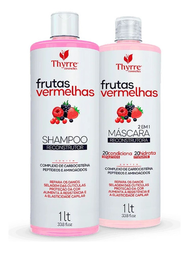 Kit Shampoo E Máscara Frutas Vermelhas Thyrre Original 2x1 L