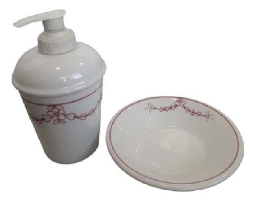 Kit Para Banheiro Em Porcelana Espanhola 2 Peças Decorativo