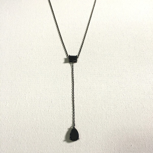 Colar Em Prata 925 Com Banho De Ródio Negro