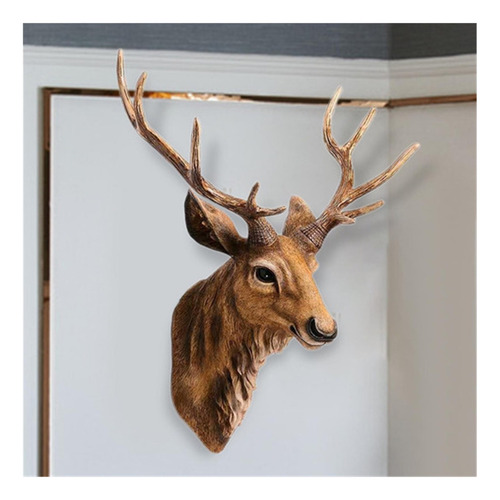 Decoración De Pared Grande Con Cabeza De Ciervo Falsa