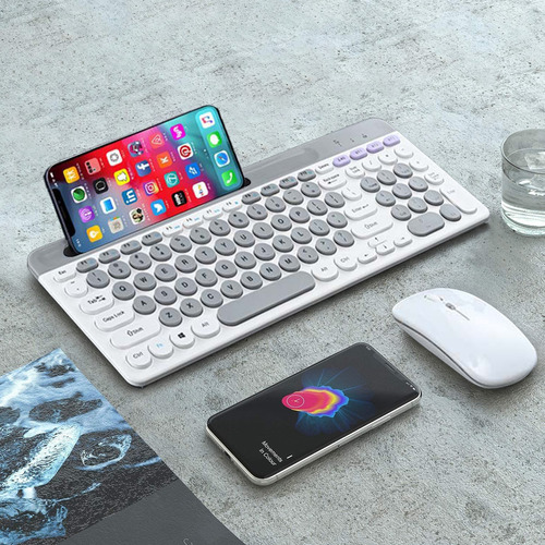 Teclado E Rato Sem Fios Ultrafino Bluetooth De Modo Duplo